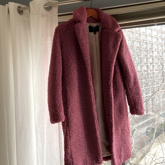Raspberry boucle wooljcrew jacket